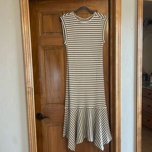 Anthropologie NWT Daily Practice, dress white with black stripes size medium